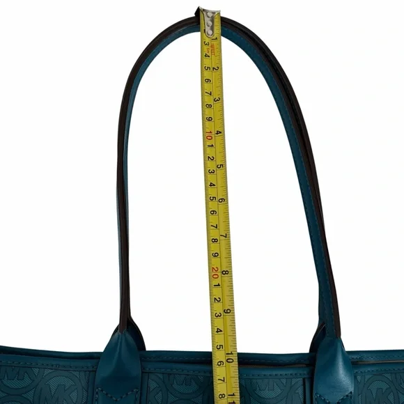 MICHAEL KORS teal Jodie large logo jacquard tote one size - Picture 10 of 15